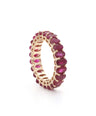 14k Gold Ruby Oval Eternity Band - Genuine Gemstone Ring, Wedding Band