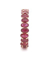 14k Gold Ruby Oval Eternity Band - Genuine Gemstone Ring, Wedding Band