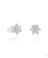 14K Gold 0.70 Ct. Genuine Diamond Floral Shape Studs Earrings Fine Jewelry