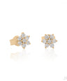 14K Gold 0.70 Ct. Genuine Diamond Floral Shape Studs Earrings Fine Jewelry