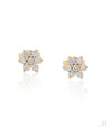 14K Gold 0.70 Ct. Genuine Diamond Floral Shape Studs Earrings Fine Jewelry