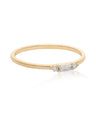 14K Gold 0.10 Ct. Genuine Baguette and Round Diamond Simple Ring Size- 3 to 8 US