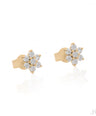 14K Gold 0.70 Ct. Genuine Diamond Floral Shape Studs Earrings Fine Jewelry