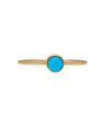 14K Gold 0.32 Ct. Solitaire Genuine Turquoise Gemstone Wedding Ring Fine Jewelry