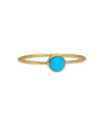 14K Gold 0.32 Ct. Solitaire Genuine Turquoise Gemstone Wedding Ring Fine Jewelry