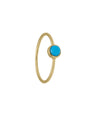 14K Gold 0.32 Ct. Solitaire Genuine Turquoise Gemstone Wedding Ring Fine Jewelry