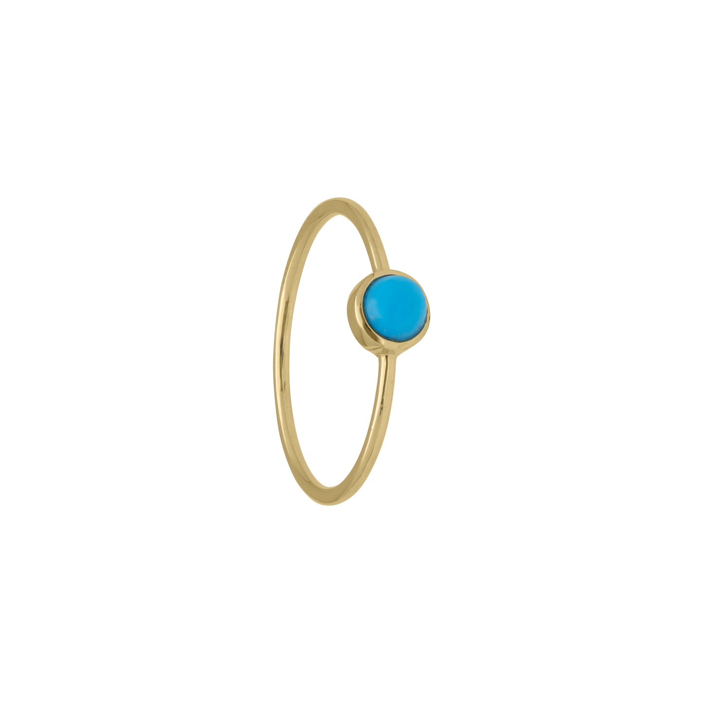 14K Gold 0.32 Ct. Solitaire Genuine Turquoise Gemstone Wedding Ring Fine Jewelry