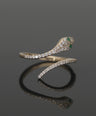 14K Gold Genuine Diamond Snake Ring  Available in Ruby Emerald and Blue Sapphire