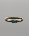 Genuine Emerald Gemstone Band Ring 14k Yellow Gold Handmade Minimalist Jewelry