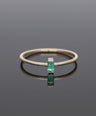 Minimalist Emerald Gemstone Ring Solid 14k Yellow Gold Fine Jewelry Size 3 to 8