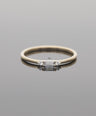 14K Gold 0.10 Ct. Genuine Baguette and Round Diamond Simple Ring Size- 3 to 8 US