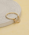 14K Gold Beaded 0.10 Ct. Genuine Diamond Dangling Star Moon Ring Fine Jewelry