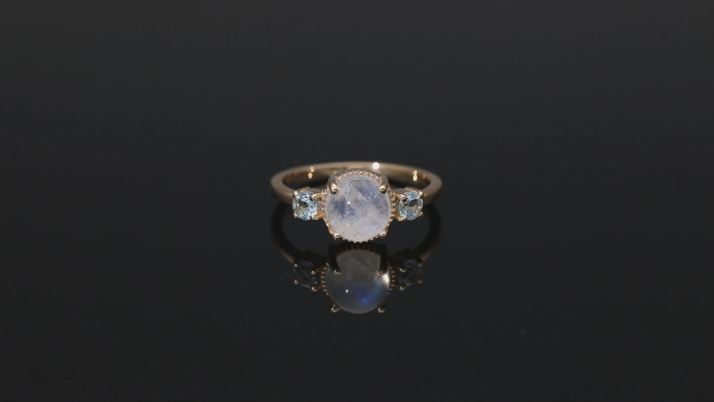 Natural Diamond And Opal Gemstone Ring