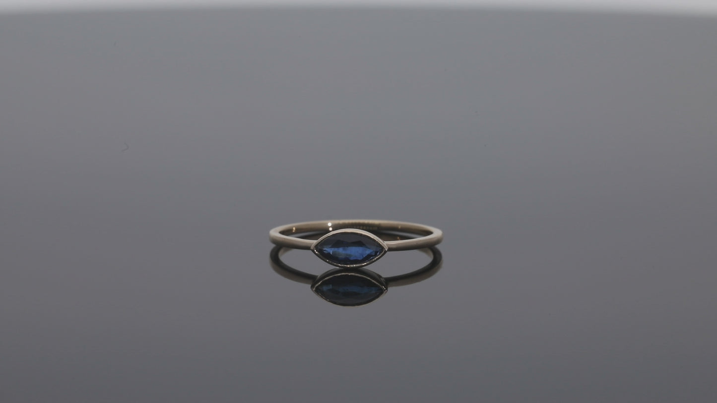 Blue-Sapphire Marquise Ring