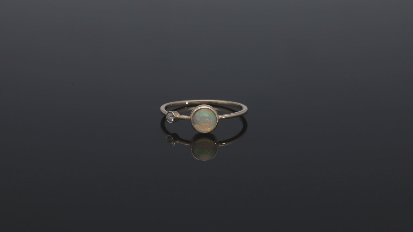 Droplet Opal and Diamond Ring