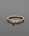 14K Gold 0.12 Ct. Genuine Diamond Asymmetrical Engagement Ring Fine Jewelry