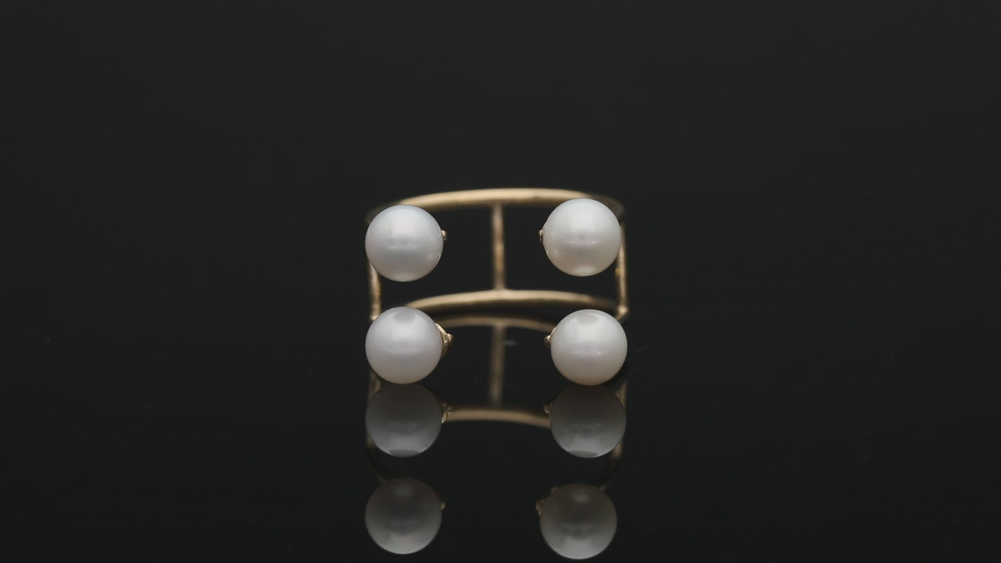 Double Baby Pearl Ring | Open Band