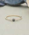 14K Gold 0.20 Ct. Genuine White And Black Diamond Wedding Ring Fine Jewelry