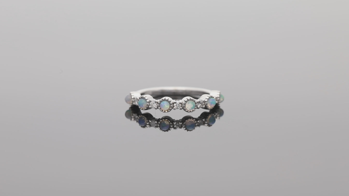 Vintage Opal Half Eternity Ring