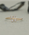 14K Gold 0.18 Ct. Genuine Diamond Open Cuff Ring Fine Jewelry Size - 3 to 8 US