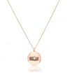 14K Gold 0.02Ct Natural Diamond Engraved Starburst Locket Necklace-Jewelzofny