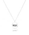 14K Gold 0.02Ct Natural Diamond Engraved Starburst Locket Necklace-Jewelzofny