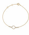 14K Gold 0.50 Ct. Genuine Diamond Open Circle Charm Bracelet Fine Jewelry