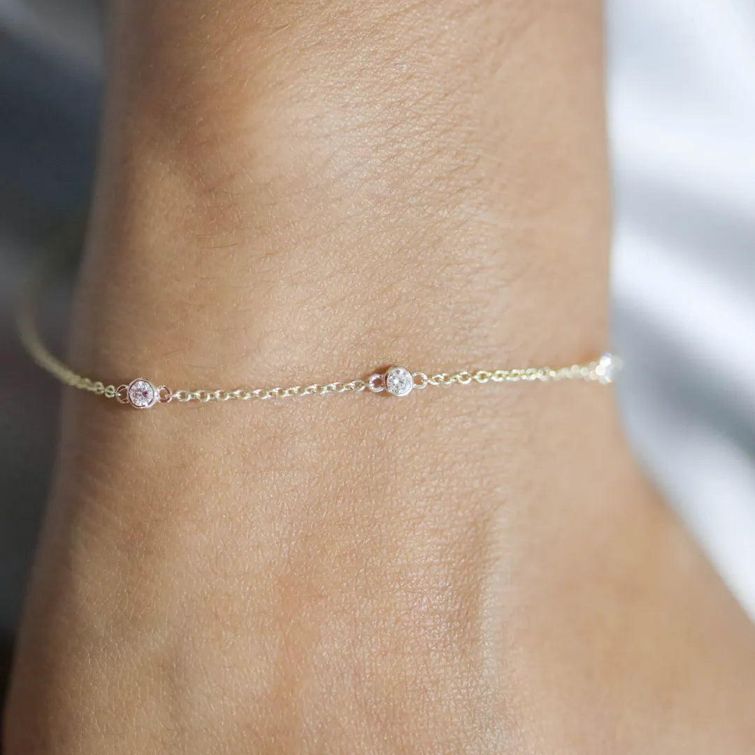 Dainty Diamond Trine Bracelet