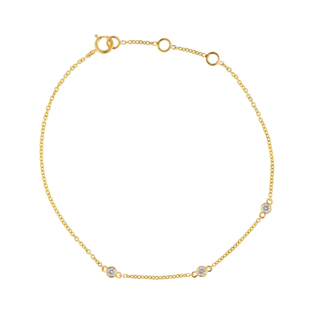 Dainty Diamond Trine Bracelet