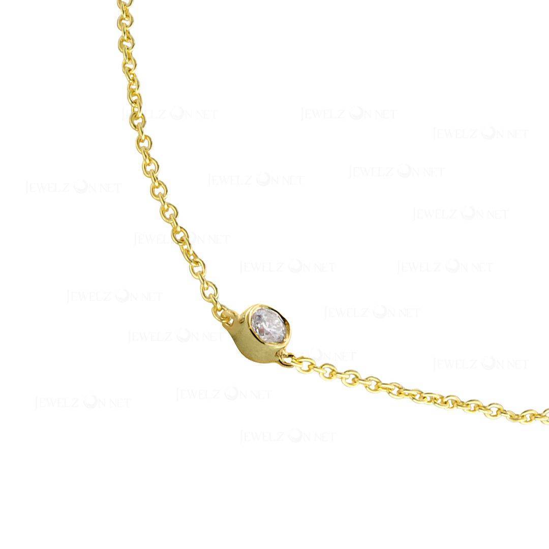 Bezel Diamond Bracelet|14k Gold
