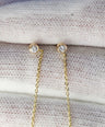 Bezel Diamond Thread Earrings