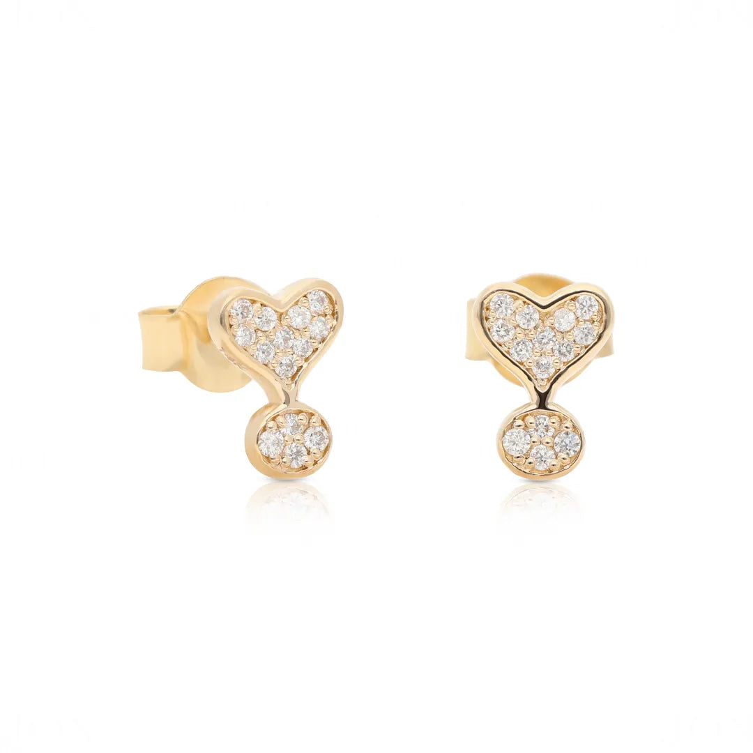 Heart Exclamation Studs