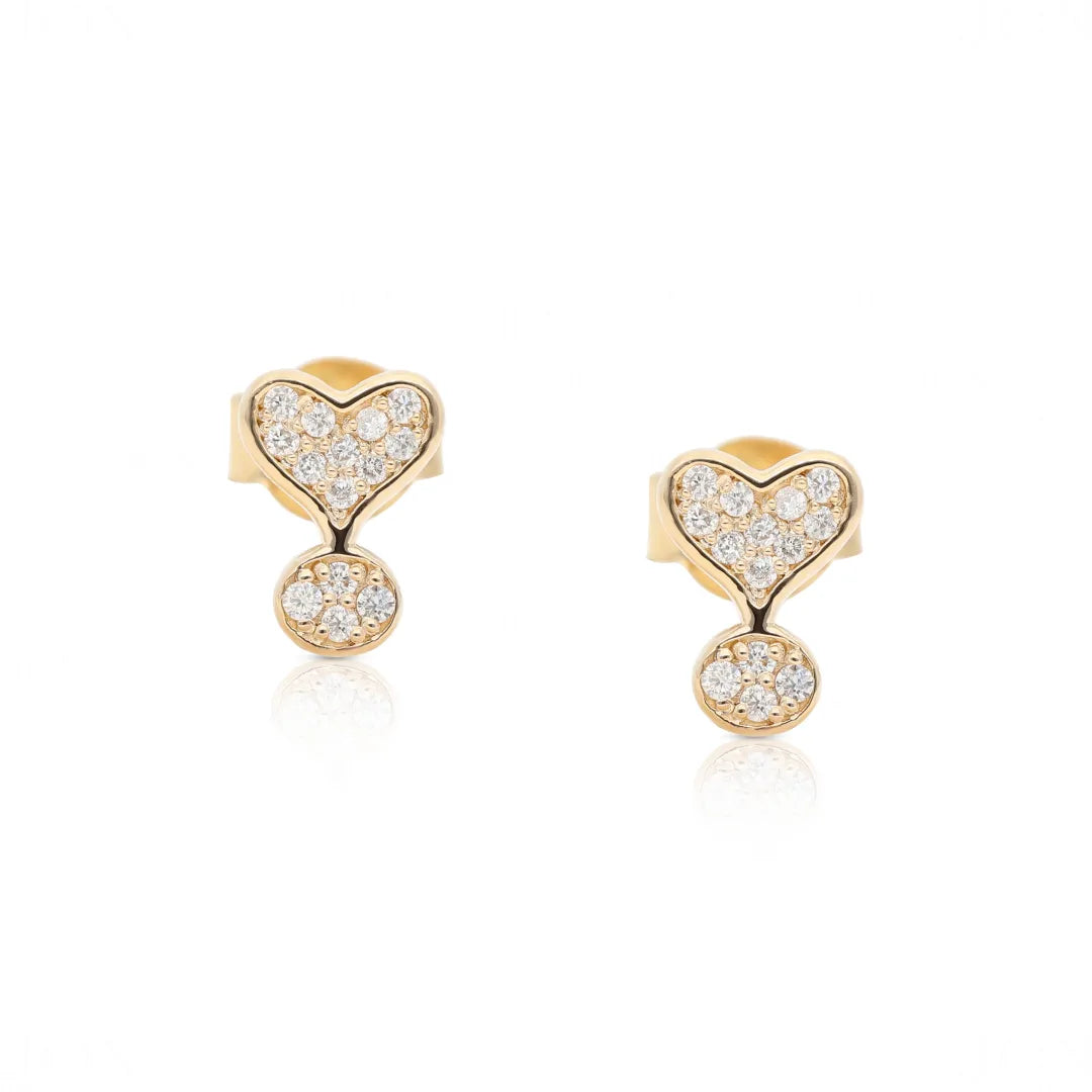 Heart Exclamation Studs