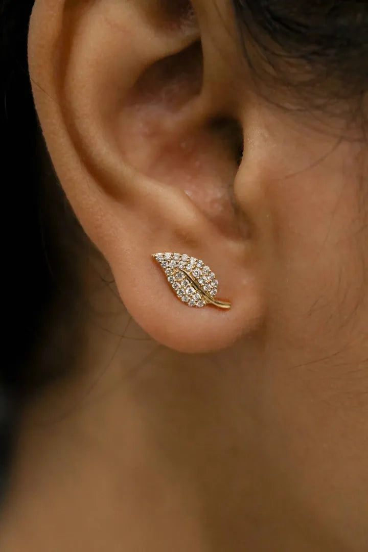 Dainty Leaf Studs