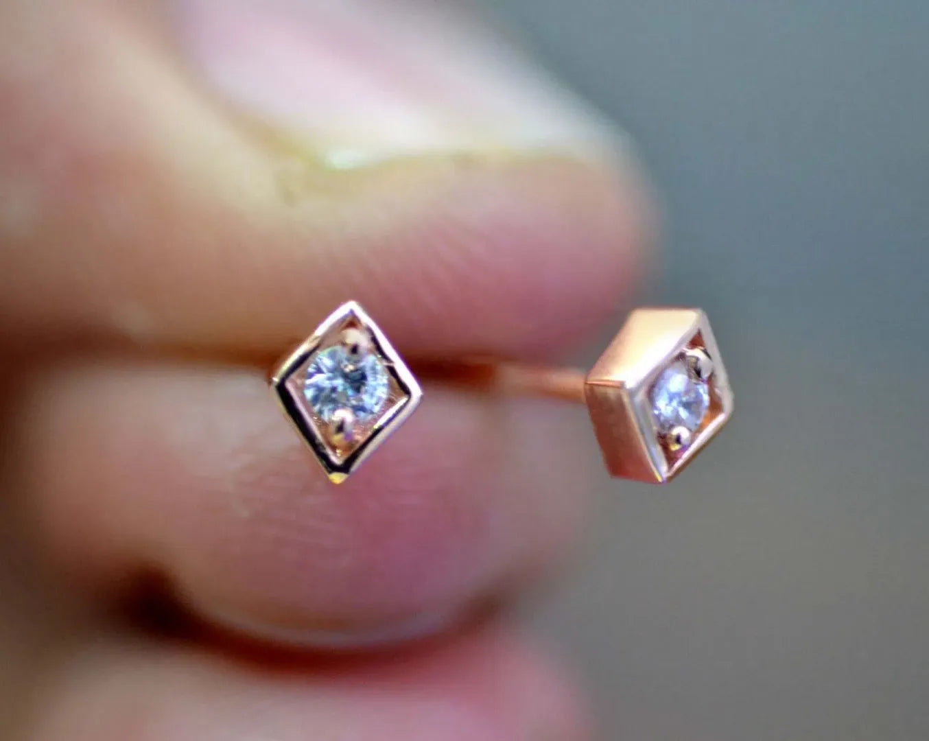 Diamond Rhombus Studs