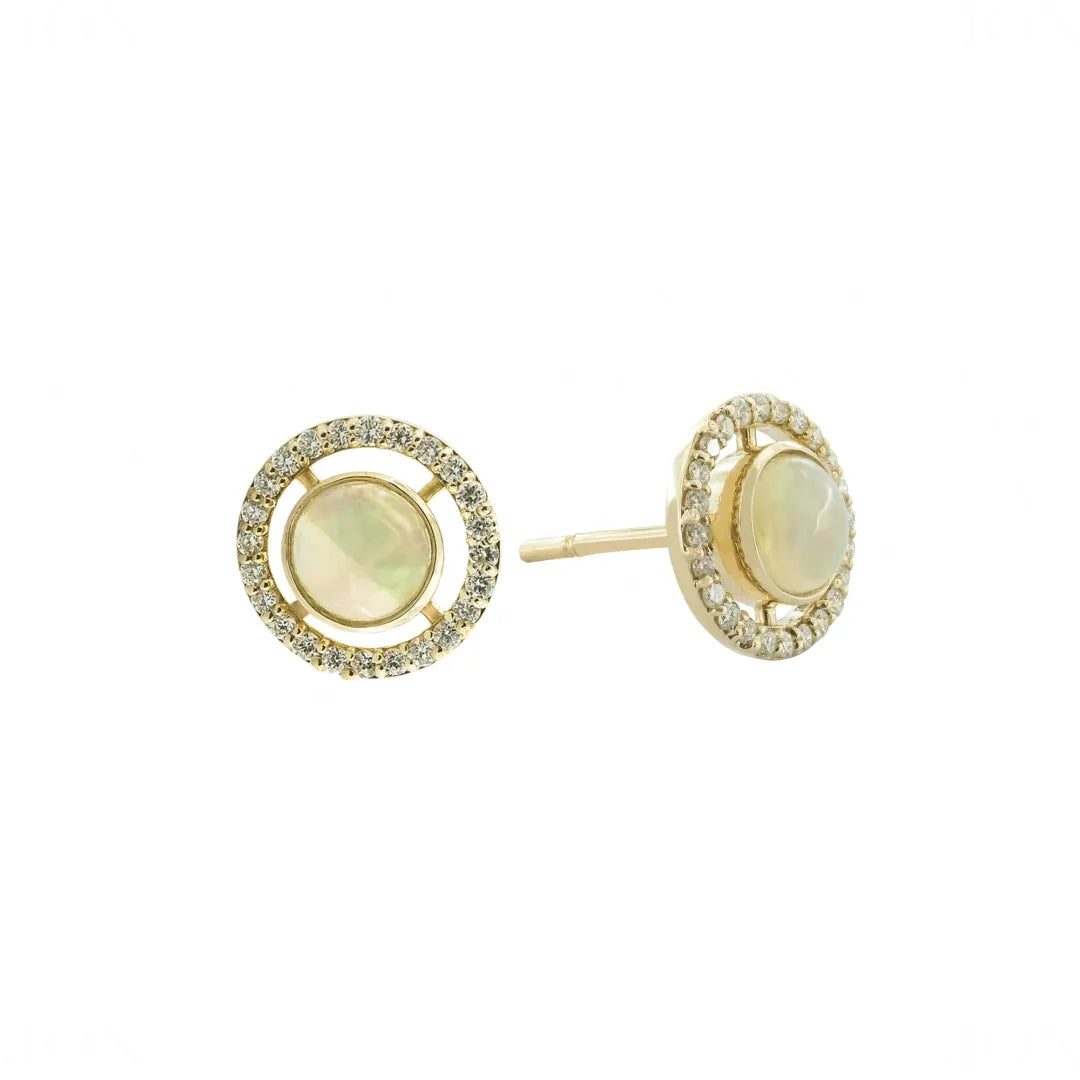 Diamond Opal Studs