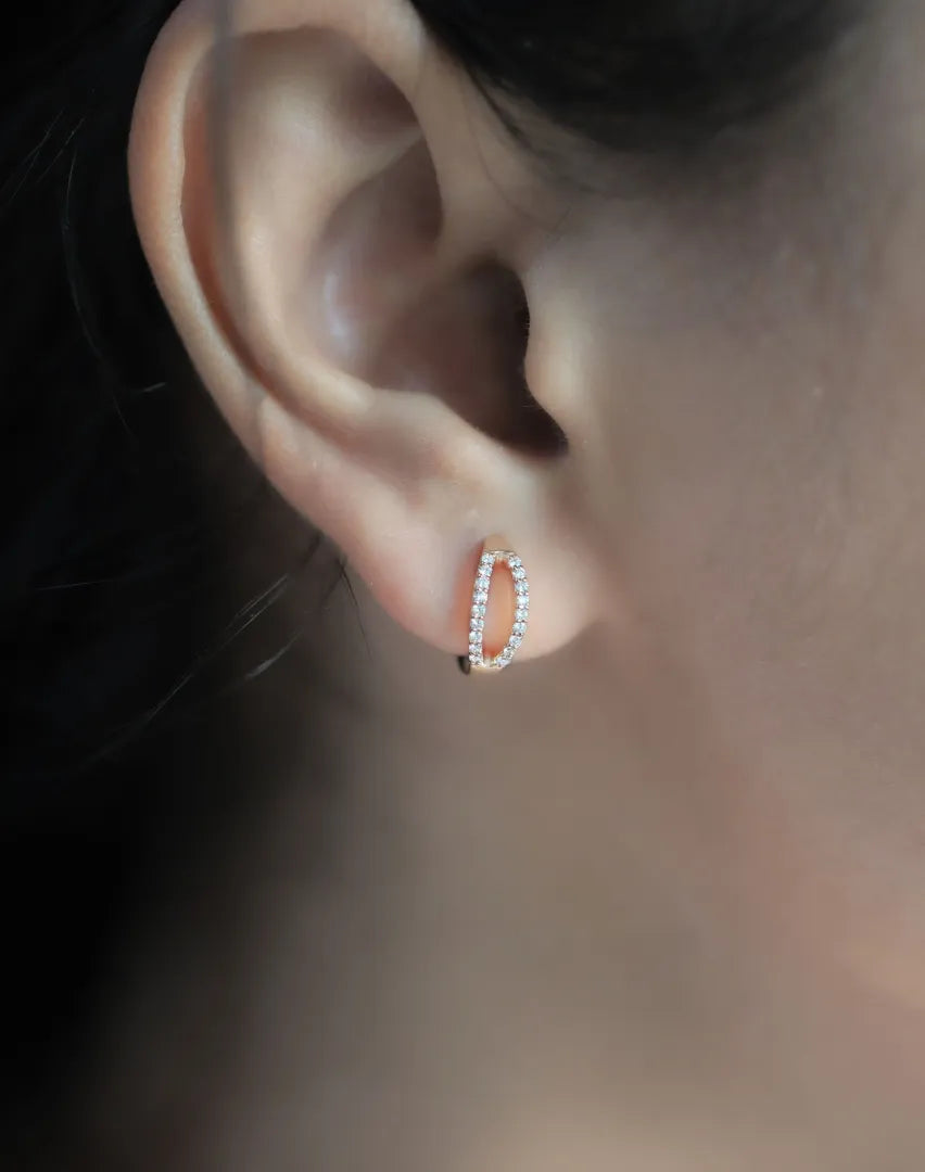 Diamond Minimalist Huggie Hoops