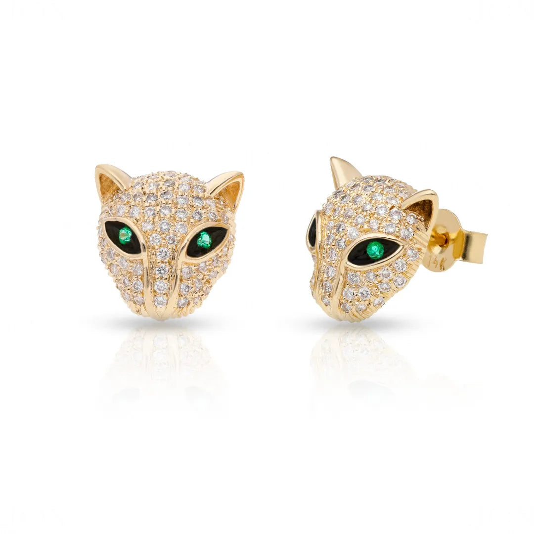 Pave Panther Studs