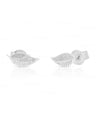 14K Solid Gold Tiny 6 mm Leaf Design Studs Earrings Fine Jewelry