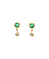 Bezel Drop Earring|14k Gold, Emerald, Diamond