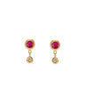 Bezel Drop Earring|14k Gold, Emerald, Diamond