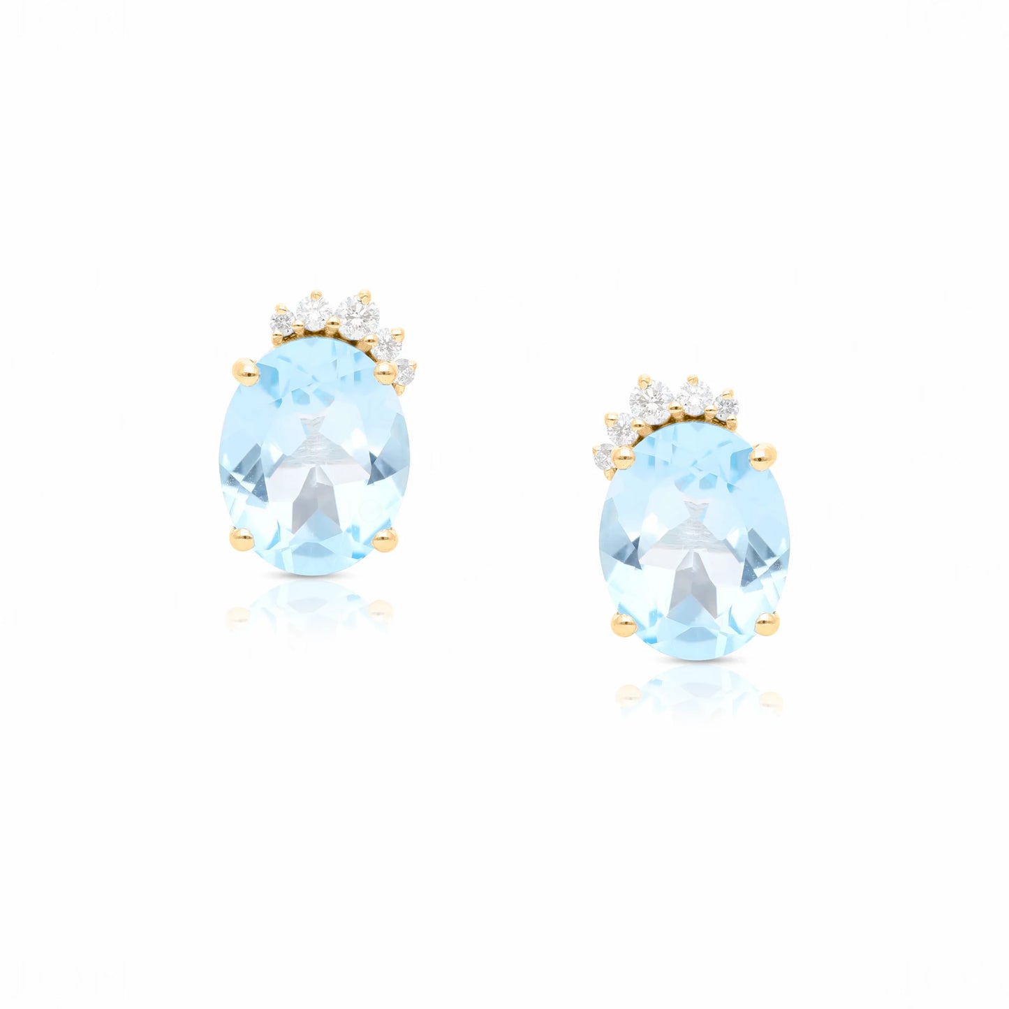 Oval Blue Topaz Stud