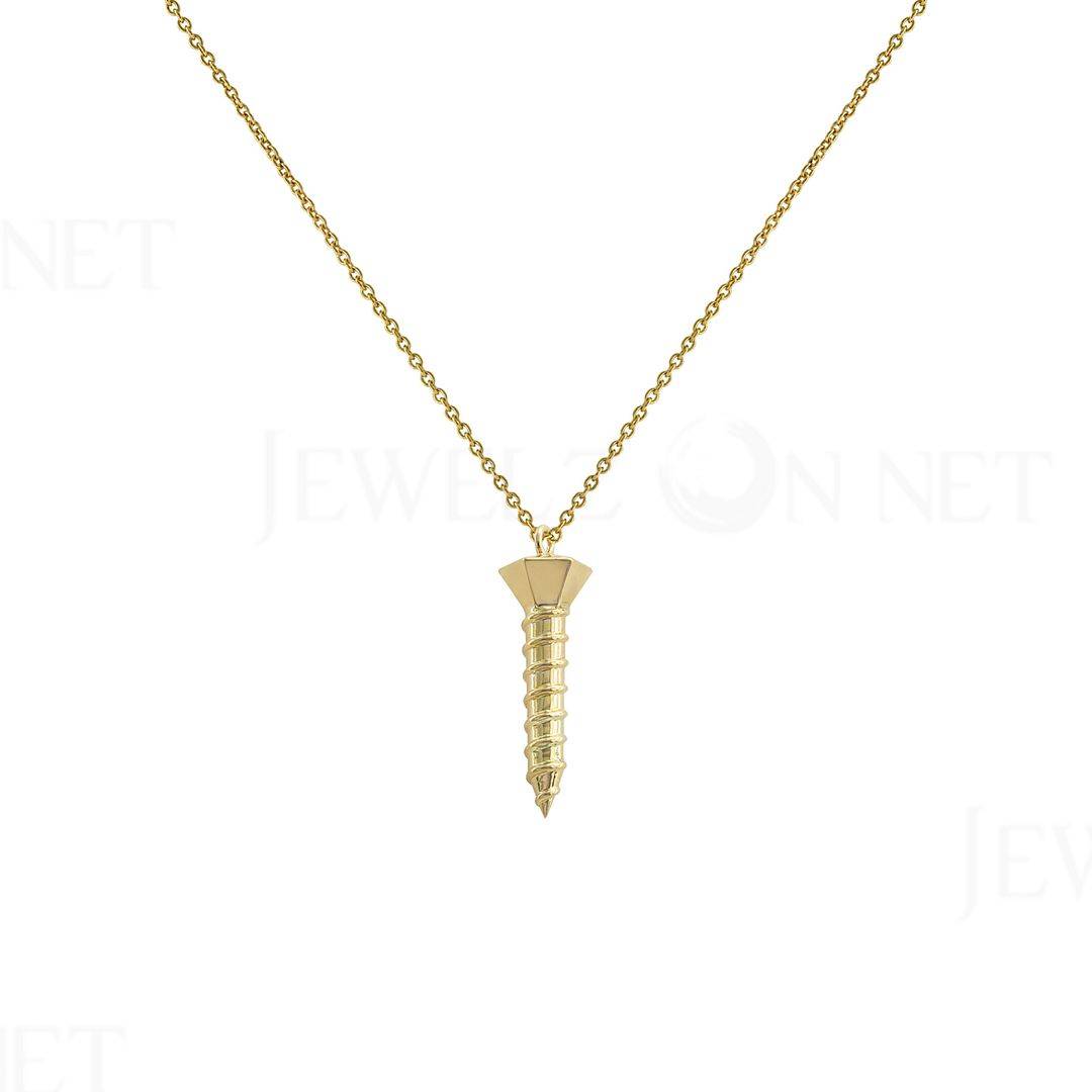 Screw Necklace|14k Gold