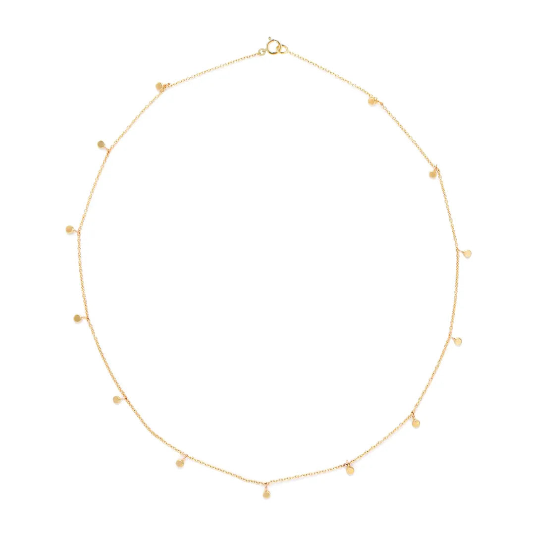 Disc Charm Choker|14k Gold Necklace