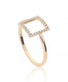 14K Gold 0.14 Ct. Genuine Diamond Square Shape Ring Fine Jewelry Size- 3 to 8 US