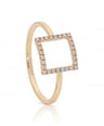 14K Gold 0.14 Ct. Genuine Diamond Square Shape Ring Fine Jewelry Size- 3 to 8 US