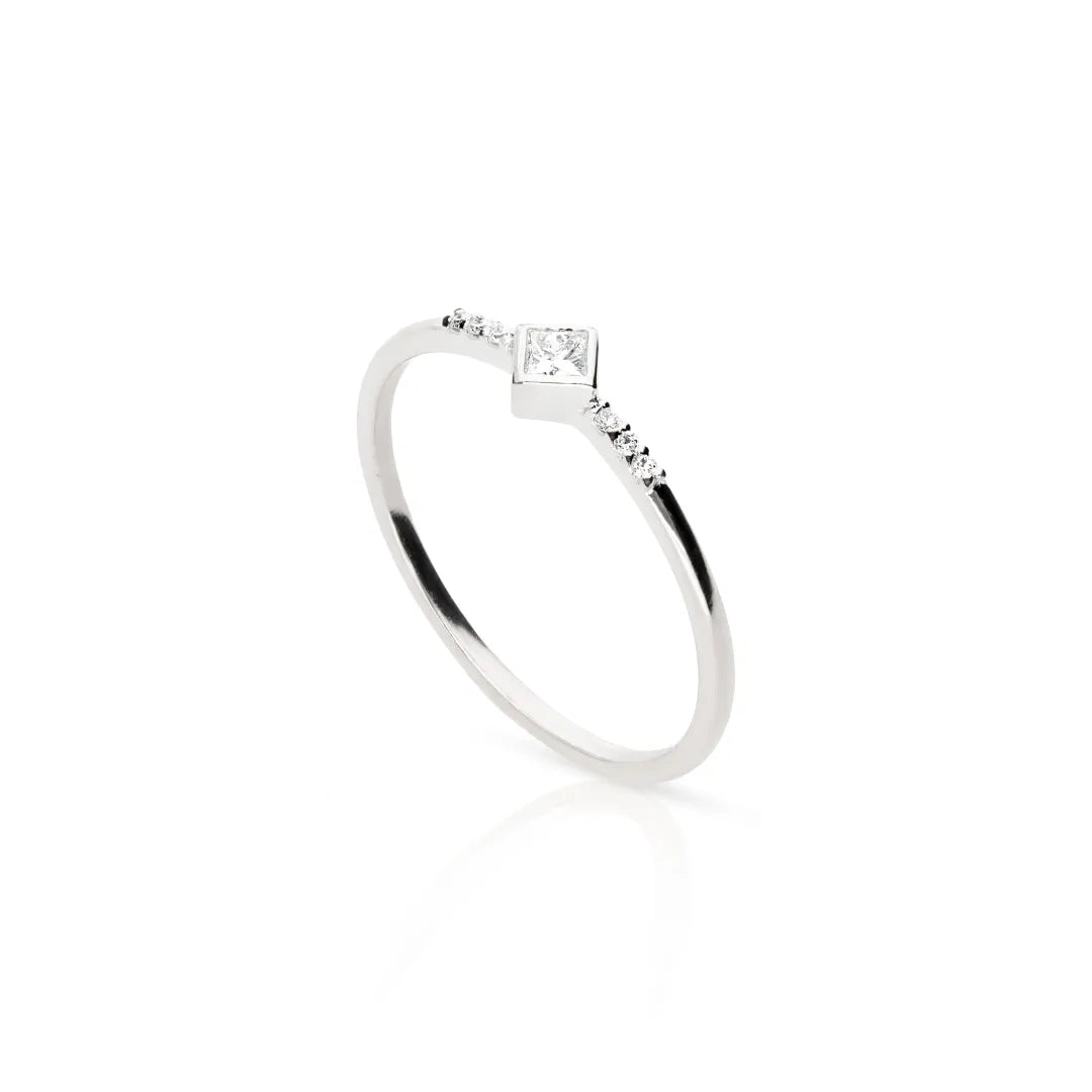 René Princess-Cut Diamond Ring