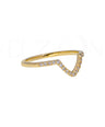 14K Yellow Gold 0.12 Ct. Genuine Diamond Chevron Design Ring -5 US