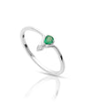 950 Platinum Genuine Diamond And Emerald May Birthstone Horseshoe Ring Jewelry