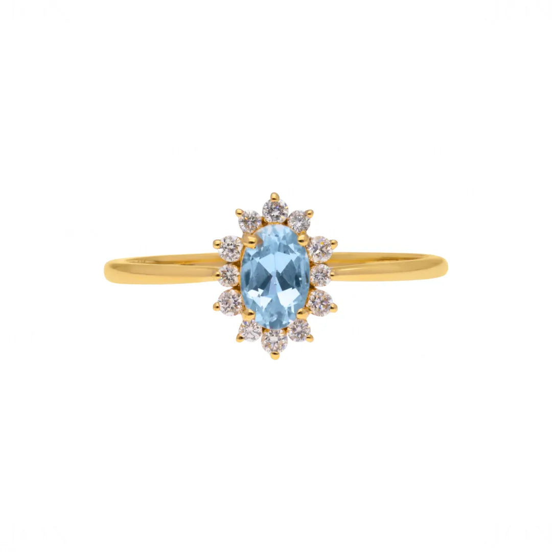 Aquamarine Cluster Ring